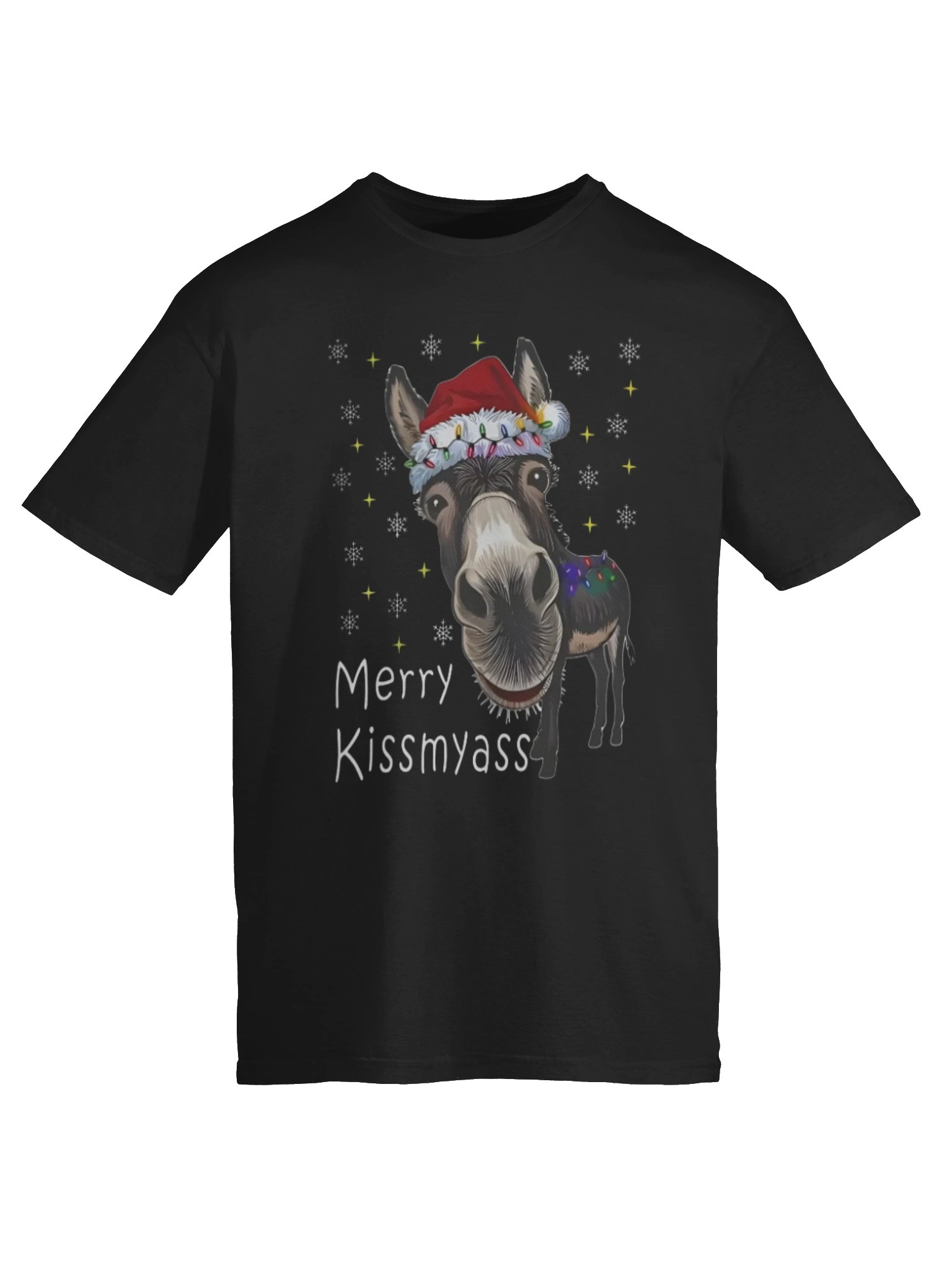 Merry KissMyAss Donkey Santa Hat Shirt product image (6)