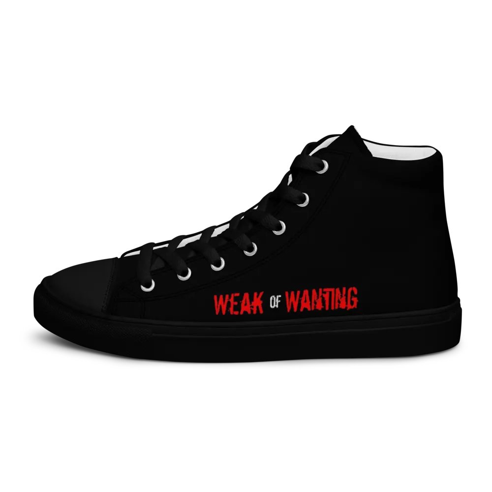 Weak Of Wanting Men's High Top Canvas Red Logo Shoes product image (5)