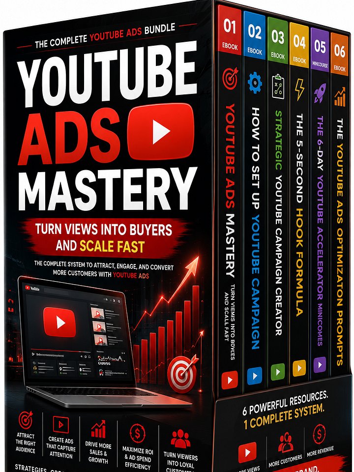 YOUTUBE ADS MASTERY: Turn Views Into Buyers & Scale Fast product image (1)