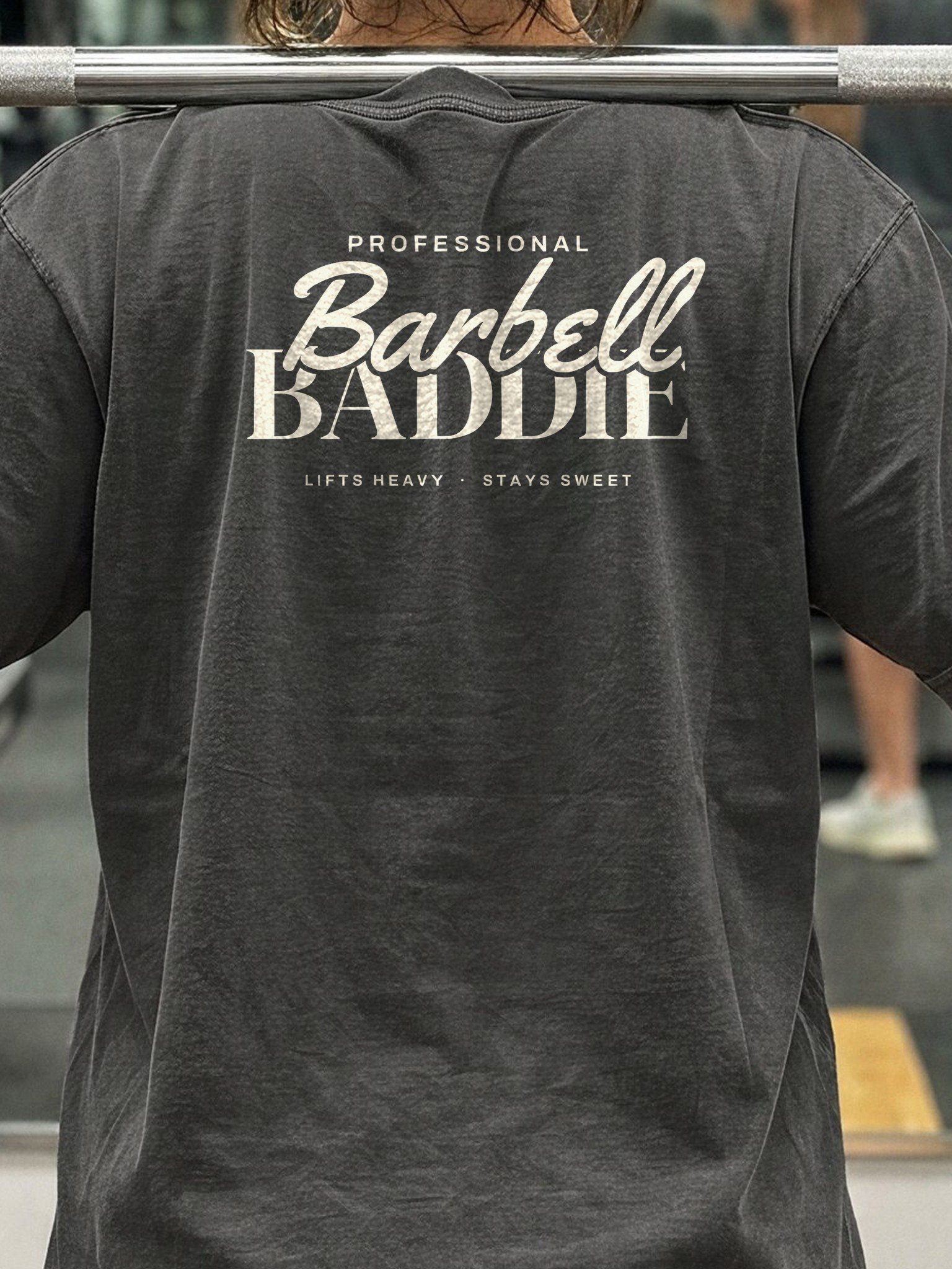 Barbell Baddie Oversized Gym Tee | Pump Cover product image (4)