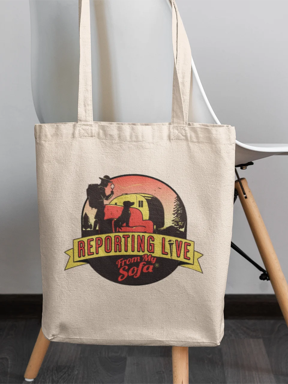 Reporting Live From My Sofa Official Logo Canvas Tote product image (12)