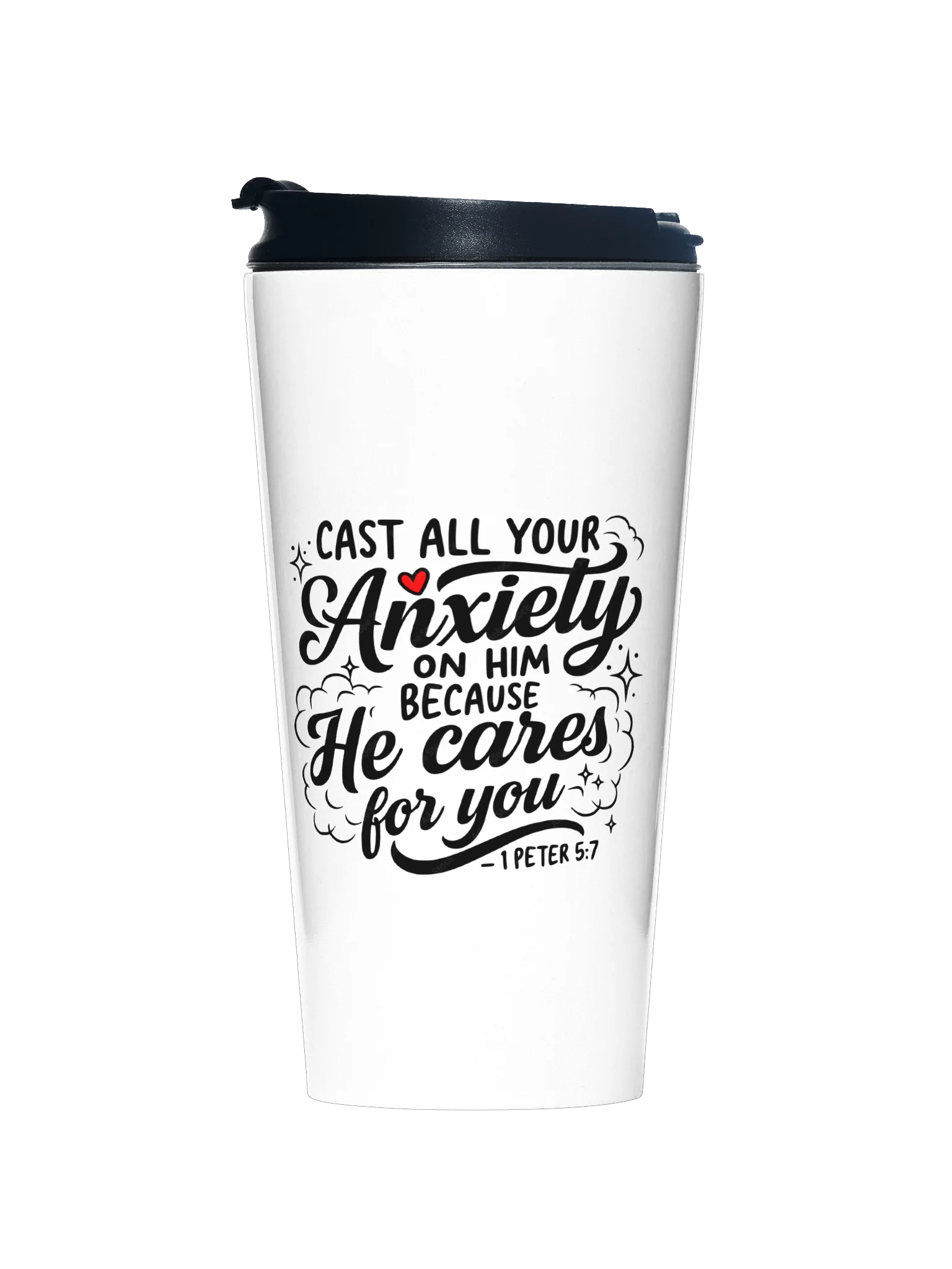 Cast All Your Anxiety Travel Mug — 1 Peter 5:7 product image (1)