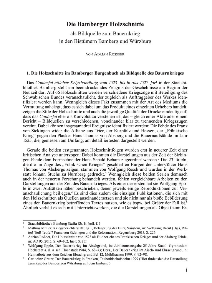 Die Bamberger Holzschnitte als Bildquelle zum Bauernkrieg in den Bistümern Bamberg und Würzburg product image (1)