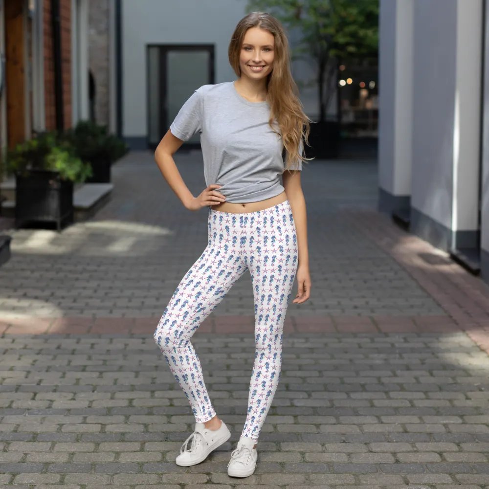 Colourful Seahorse And Starfish All-Over Print Leggings product image (8)