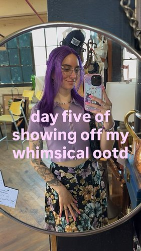 ootd at @elevatedgrandrapids 💟

#ootd #whimsy #whimsical #reels #purplehair