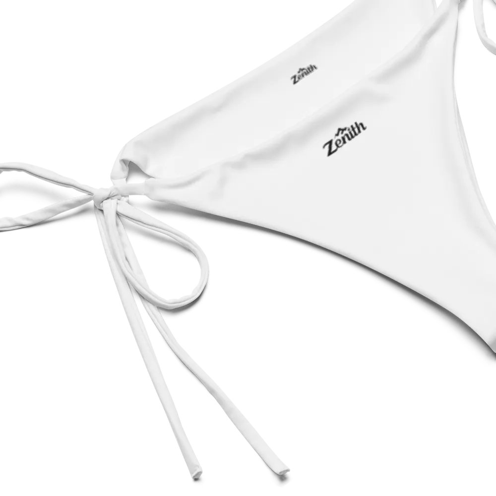 Zenith Eco-Friendly White String Bikini Bottom - Recycled Polyester, UPF 50+, Customisable, Sizes 2XS-6XL product image (3)