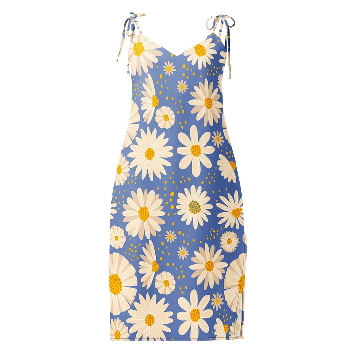 Women’s Floral Sleep Dress – Blue Daisy Print Sleeveless Nightgown Soft Comfortable Nightwear product image (1)