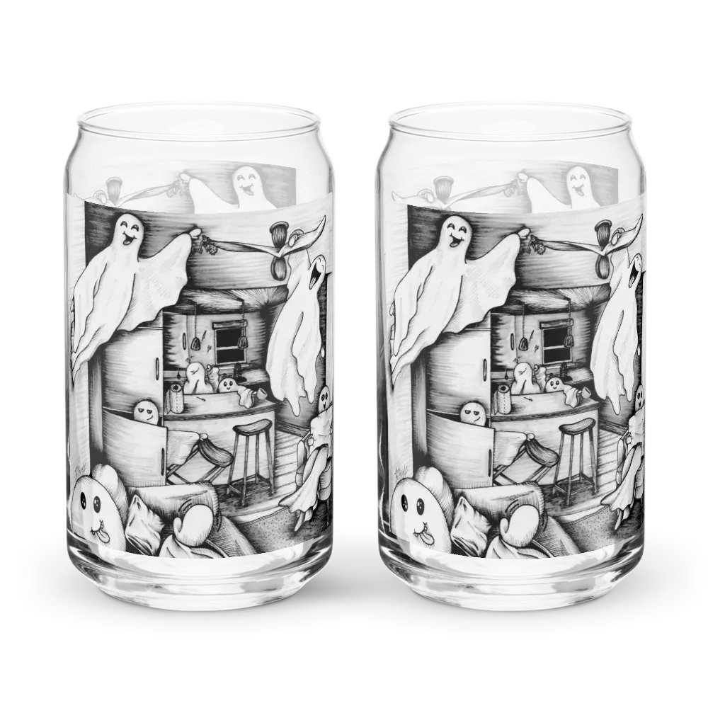 Haunted Apartment can-shaped glass product image (8)