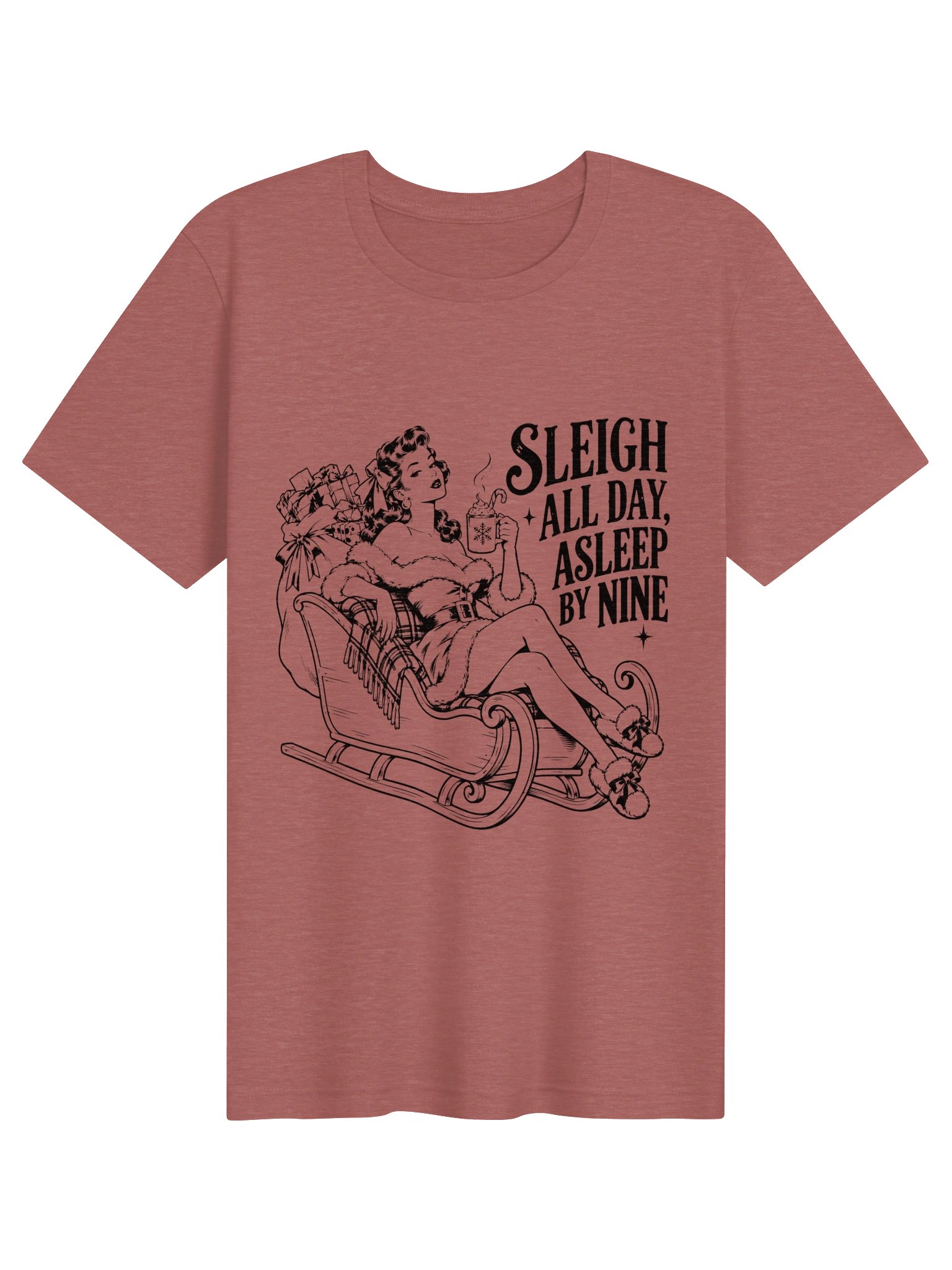 Sleigh All Day, Asleep by Nine | Vintage Christmas Tee product image (43)