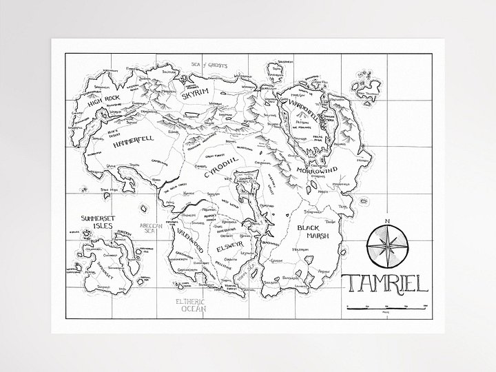 "Tamriel" | Printed Map product image (1)