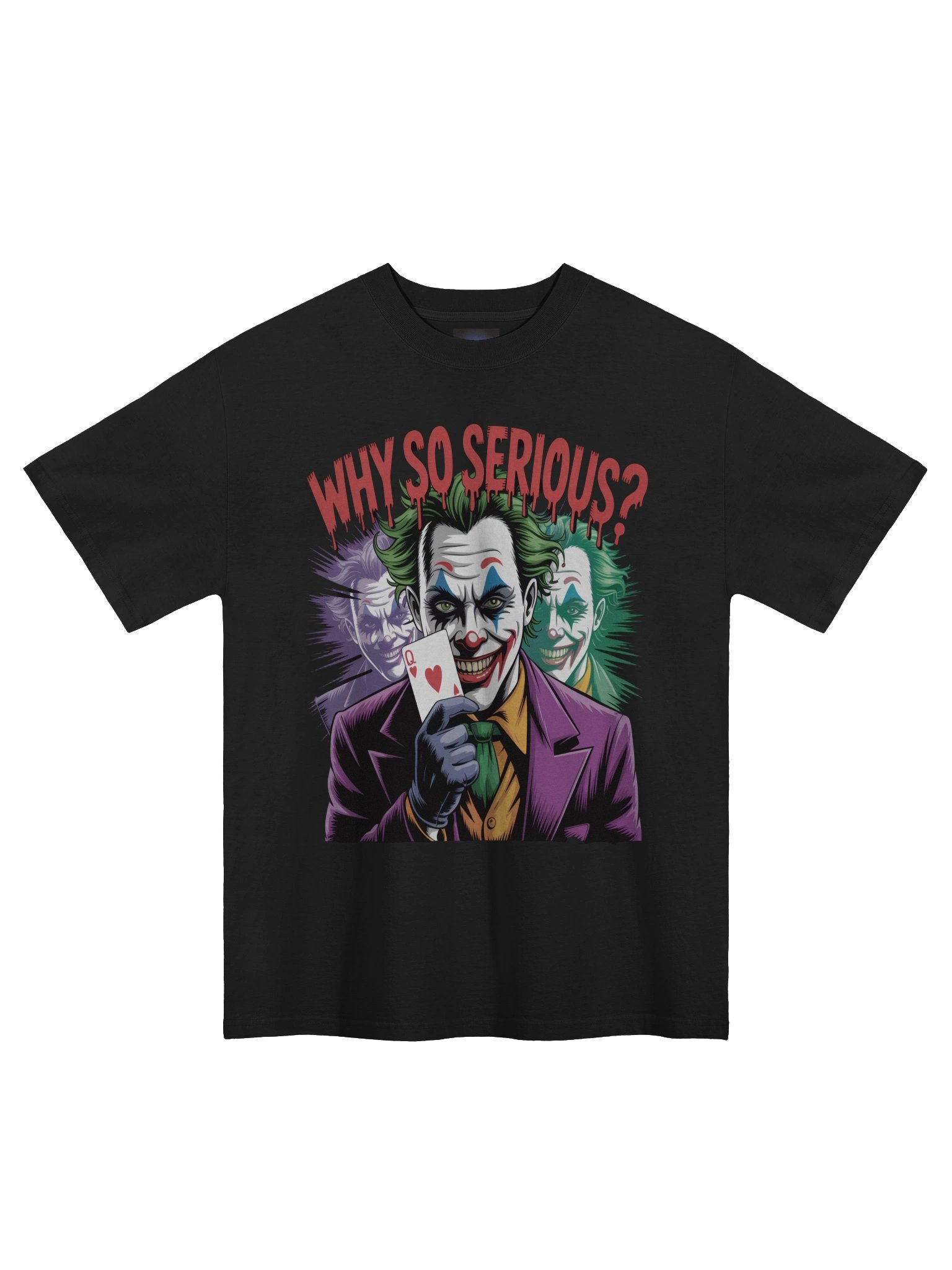 Joker 'Why So Serious?' Queen of Hearts Oversized Faded T-Shirt product image (3)