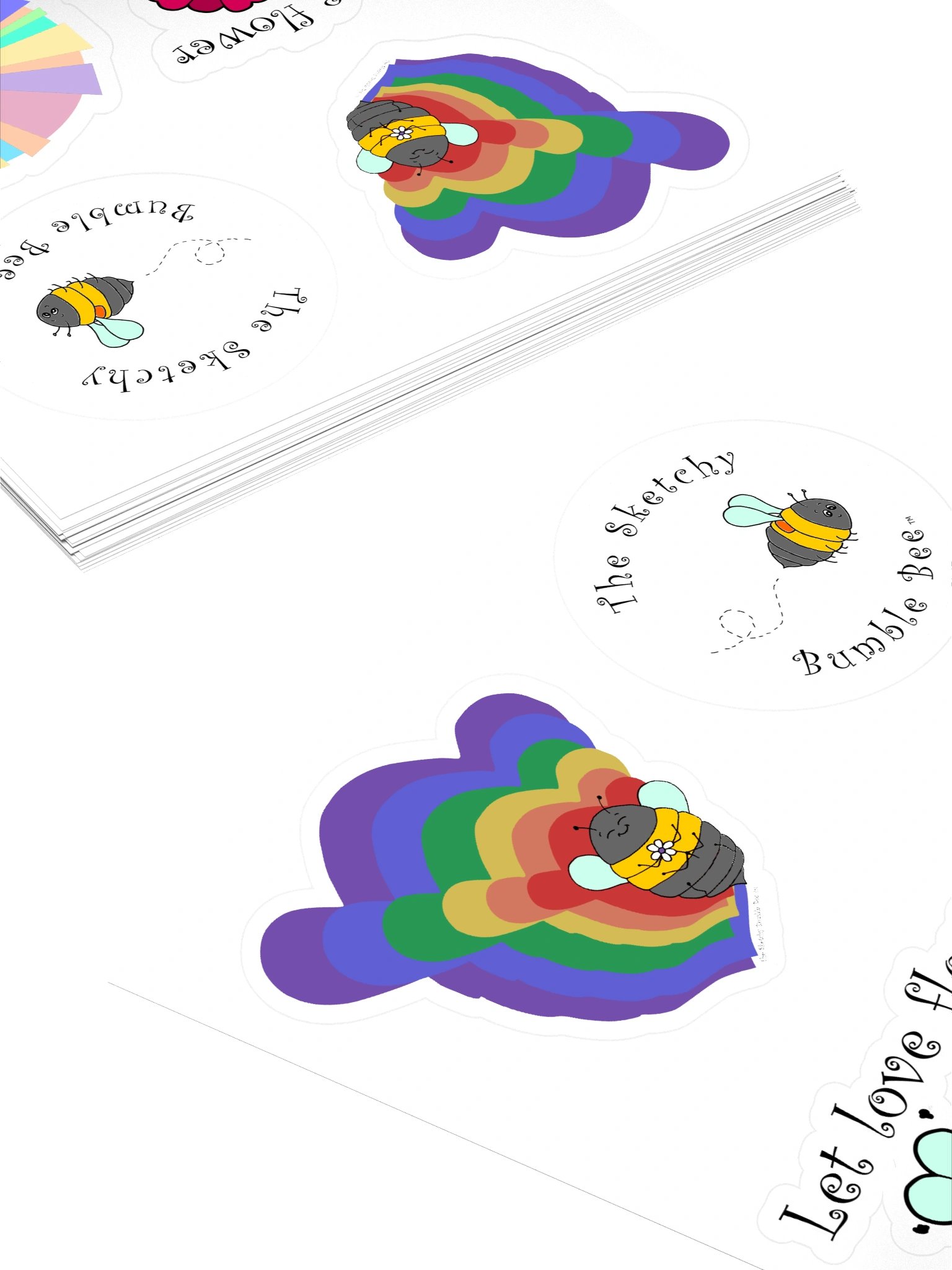 Rainbow Bumblebee Sticker Set product image (4)