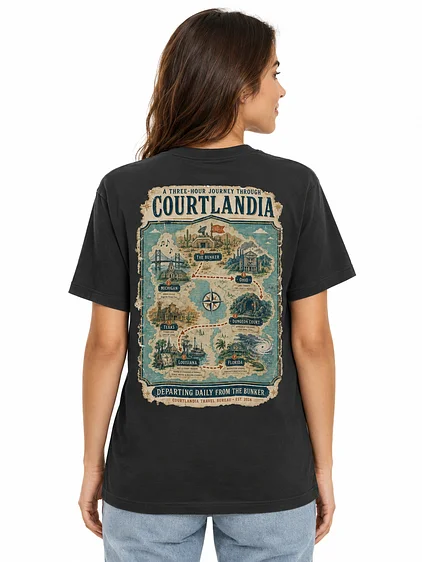 Courtlandia Travel Bureau Vintage Tourist Map Tee