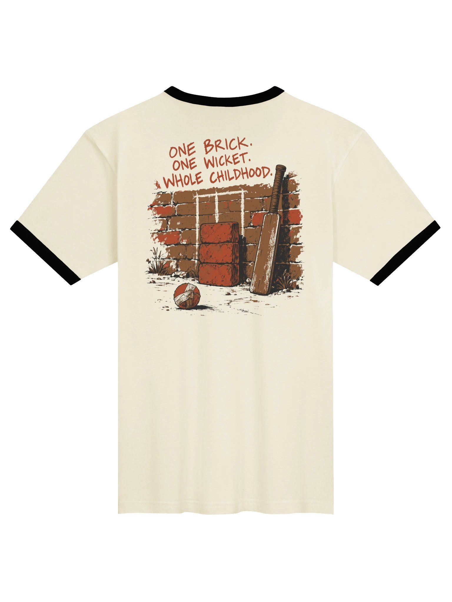 One Brick · One Wicket · Whole Childhood (Ringer Tee, Front and Back) product image (2)