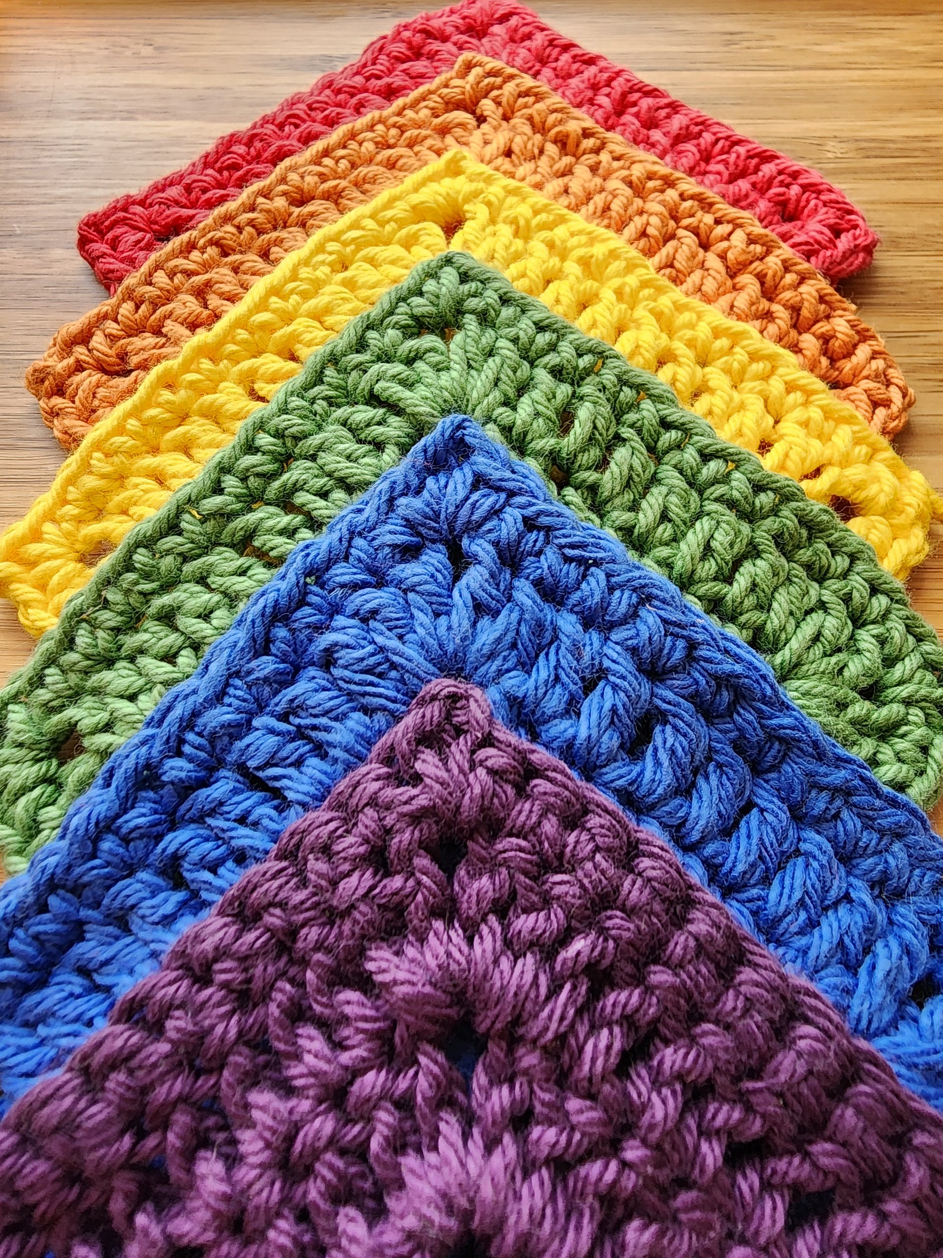 Crochet Rainbow Coaster Set: Handmade Cotton Pride Decor product image (2)