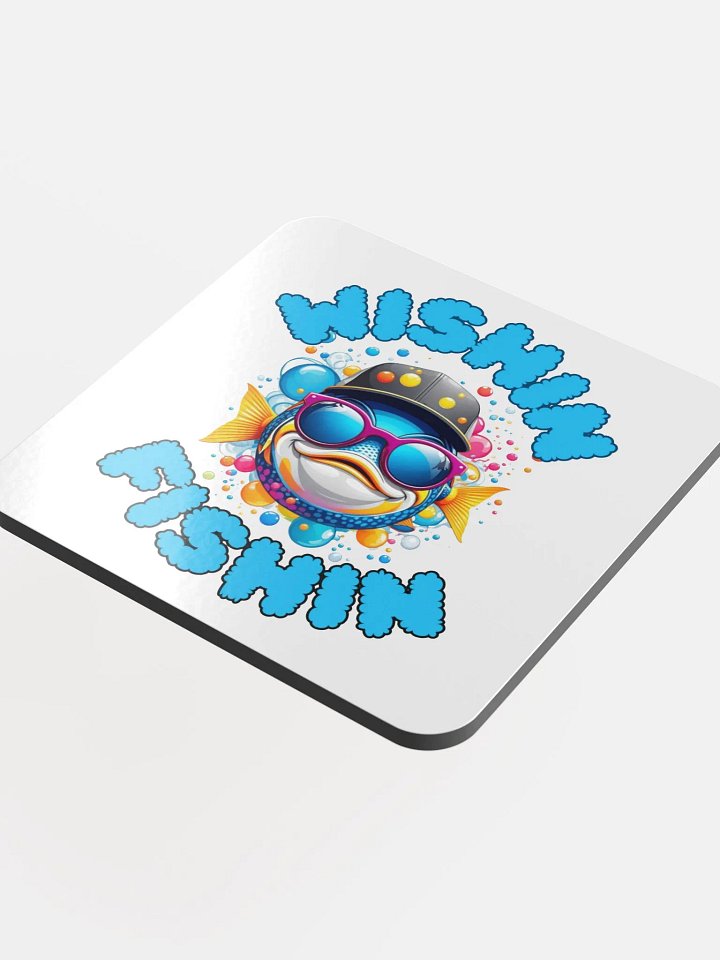 Wishin Fishin Glossed Cork Coaster product image (1)