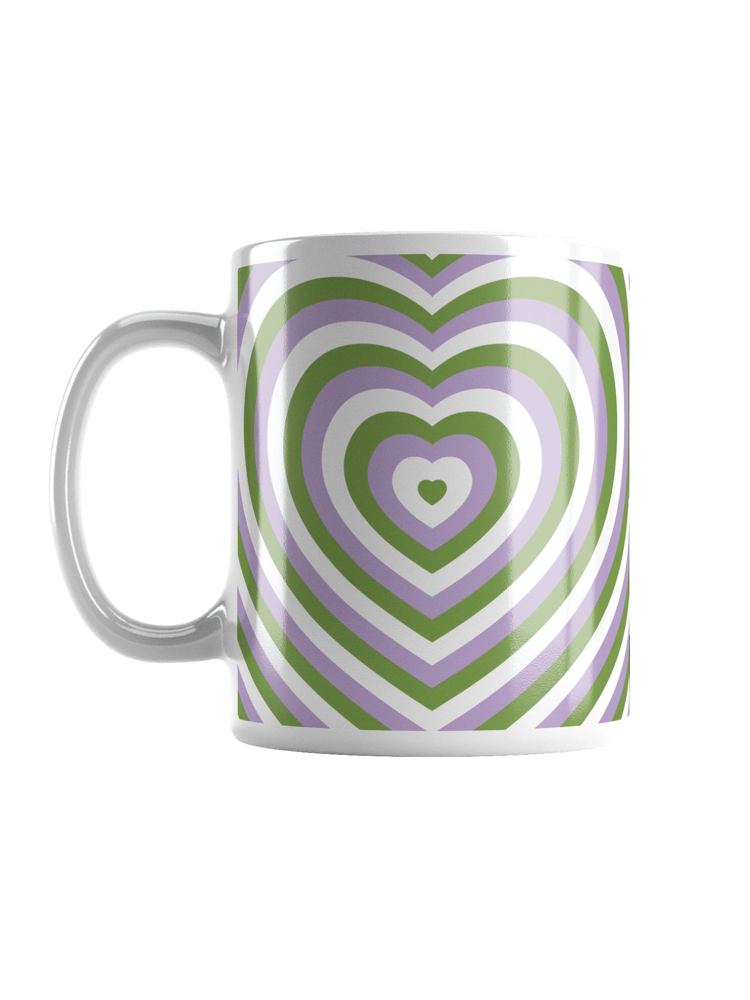 Genderqueer Pride Hearts Mug (Right-handed) product image (1)