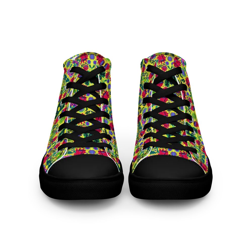 Abstract Poppy Flowers Ladies High Top Canvas Shoes product image (3)