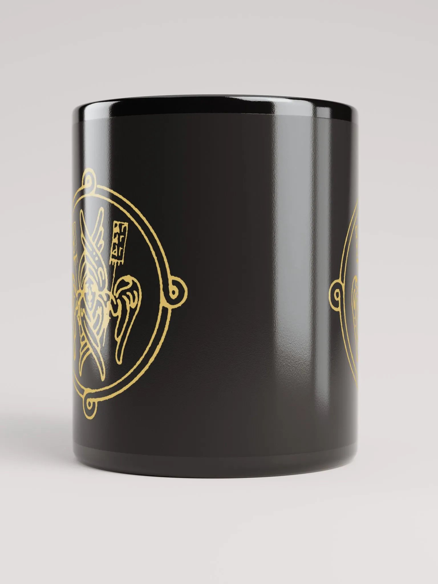 Byzantine Cherubim Orthodox Christian Mug – Black Religious Coffee Cup, Faith Gift product image (5)