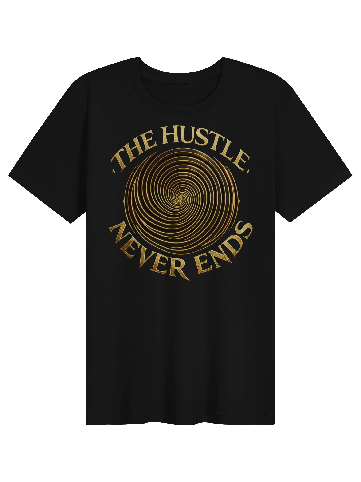 The Hustle Never Ends Tee – Gold Spiral product image (1)