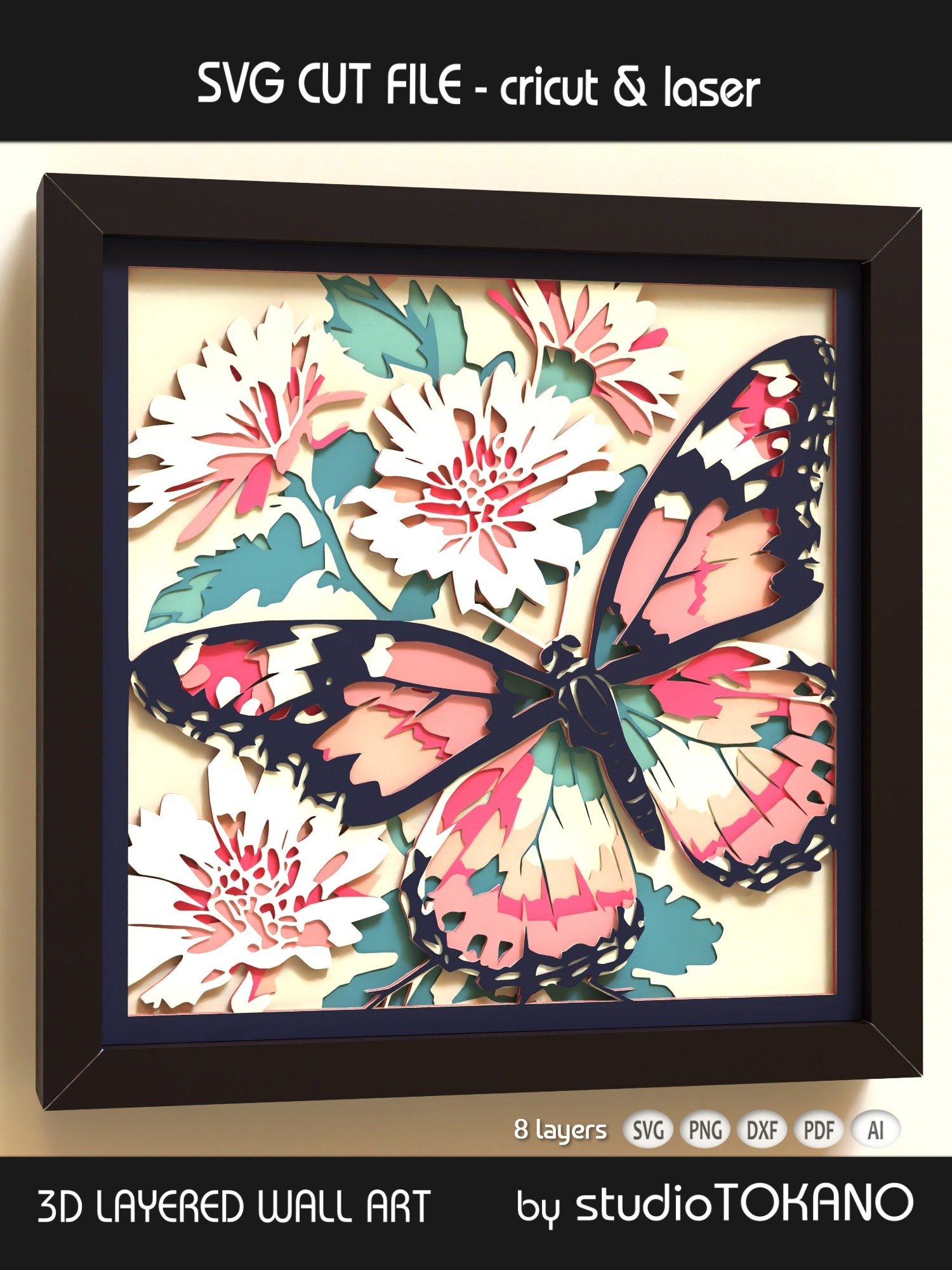 Butterfly Shadow box SVG product image (10)