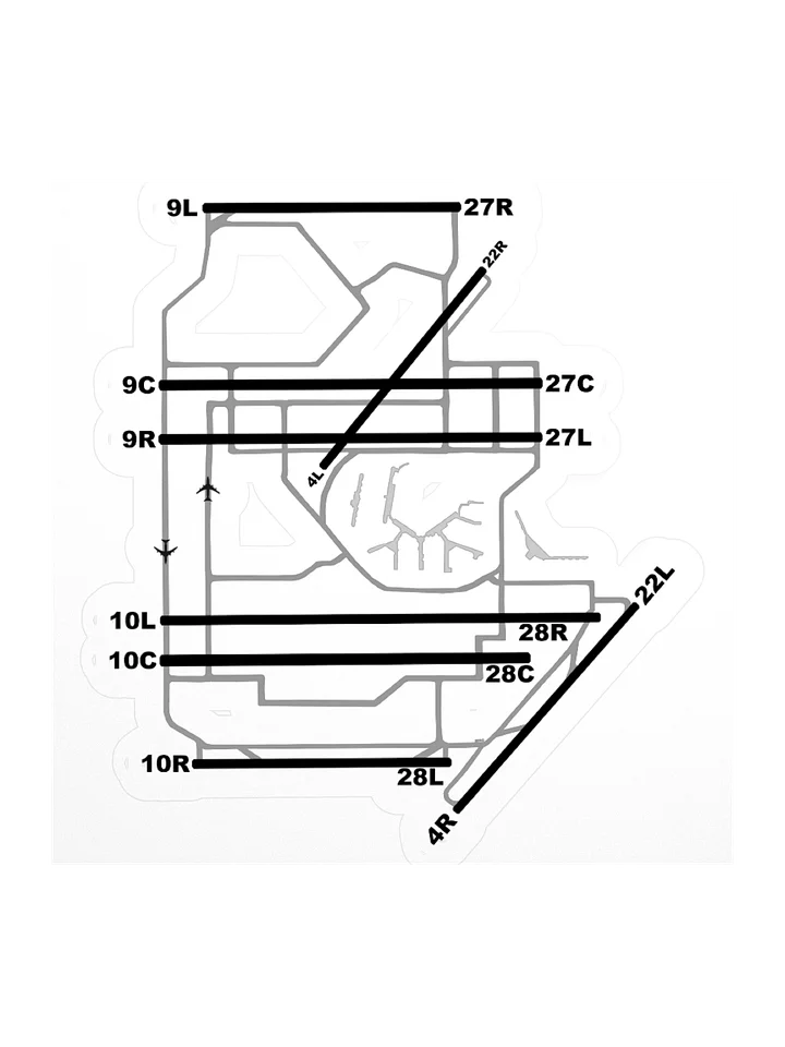 O'Hare Airport Chicago Runway Diagram Sticker product image (1)