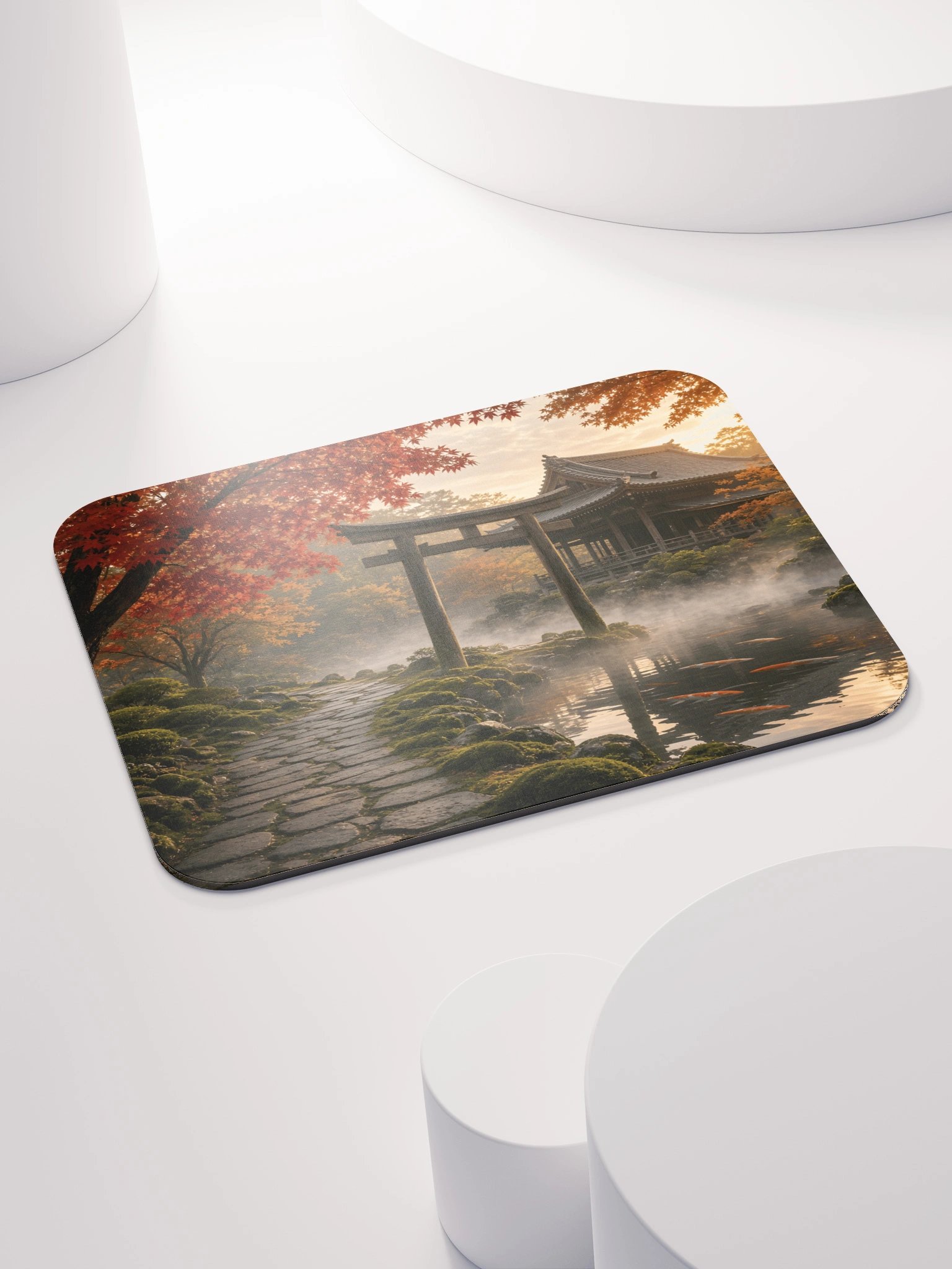 Japanese Torii Gate Autumn Garden Classic Mouse Pad | Aesthetic Asian Landscape Office & Gaming Mousepad product image (4)