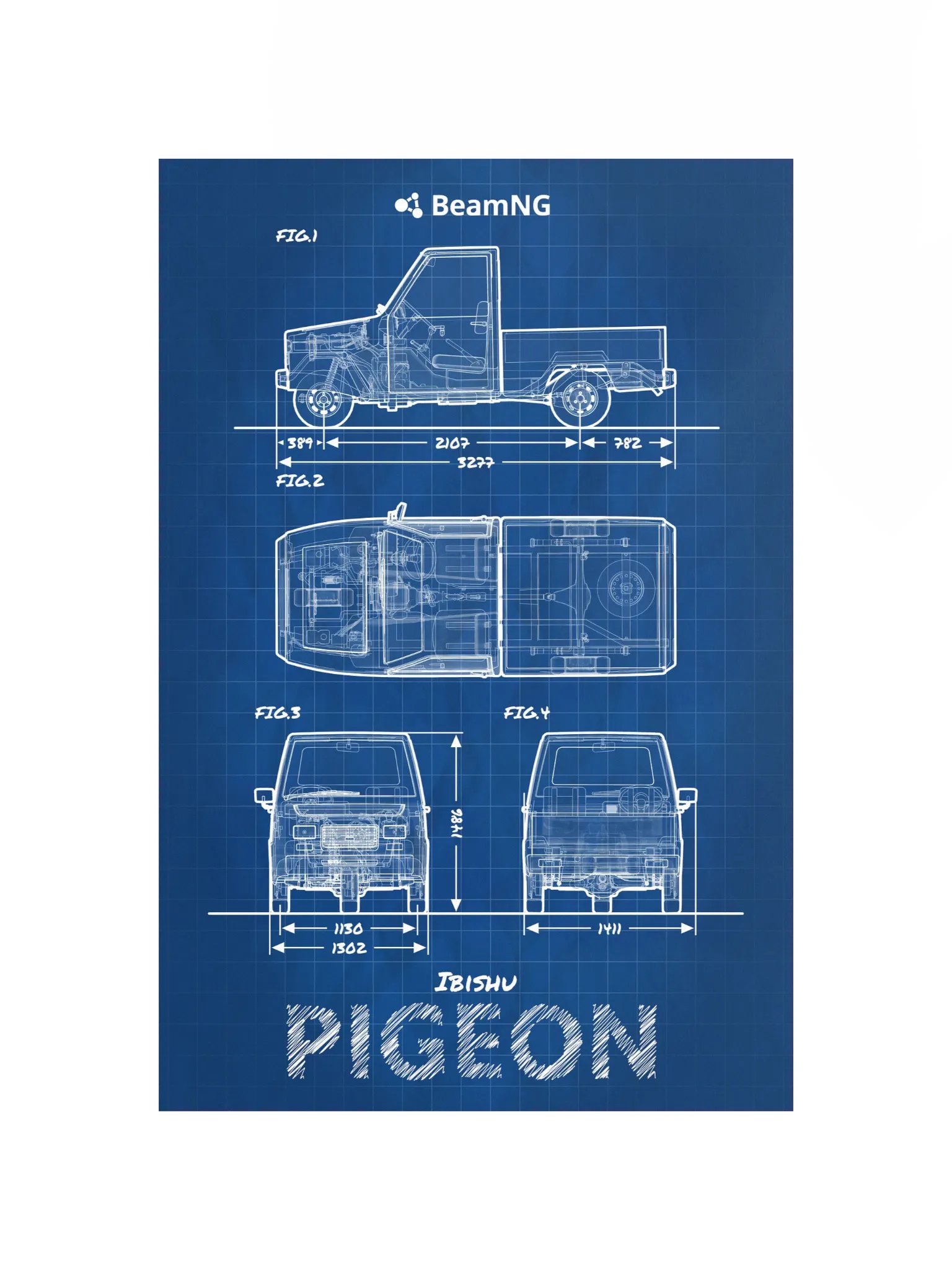 Ibishu Pigeon Blueprint Poster product image (2)