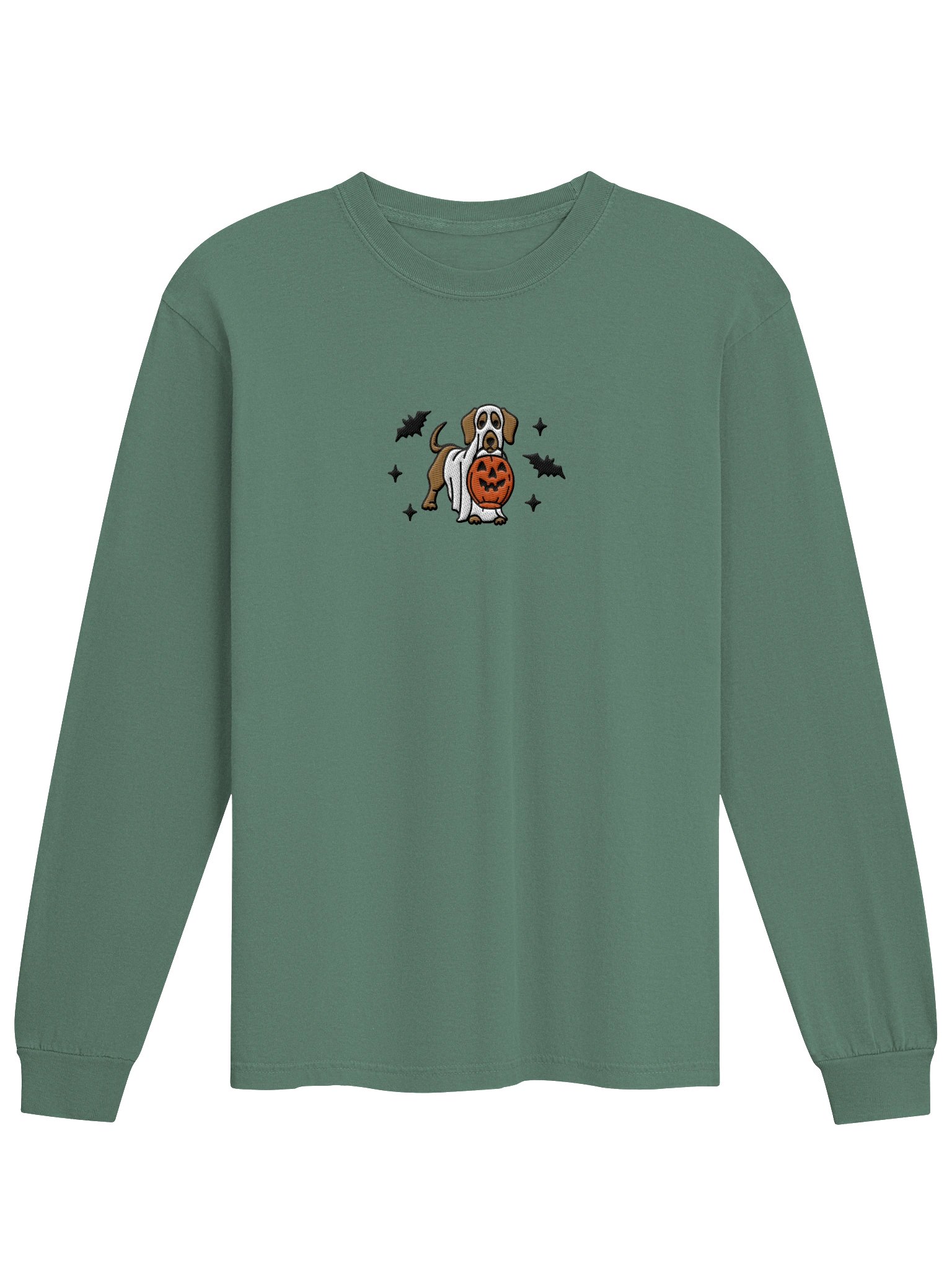 Halloween Dachshund(Brown) Embroidered Long-sleeved T-Shirt product image (4)