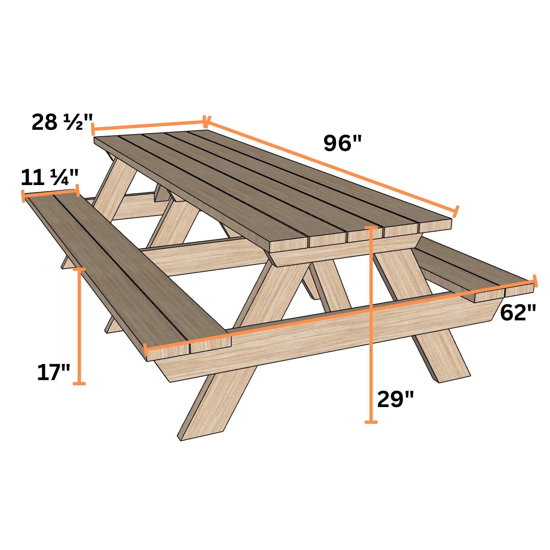 8ft Picnic Table Plans (PDF) product image (3)