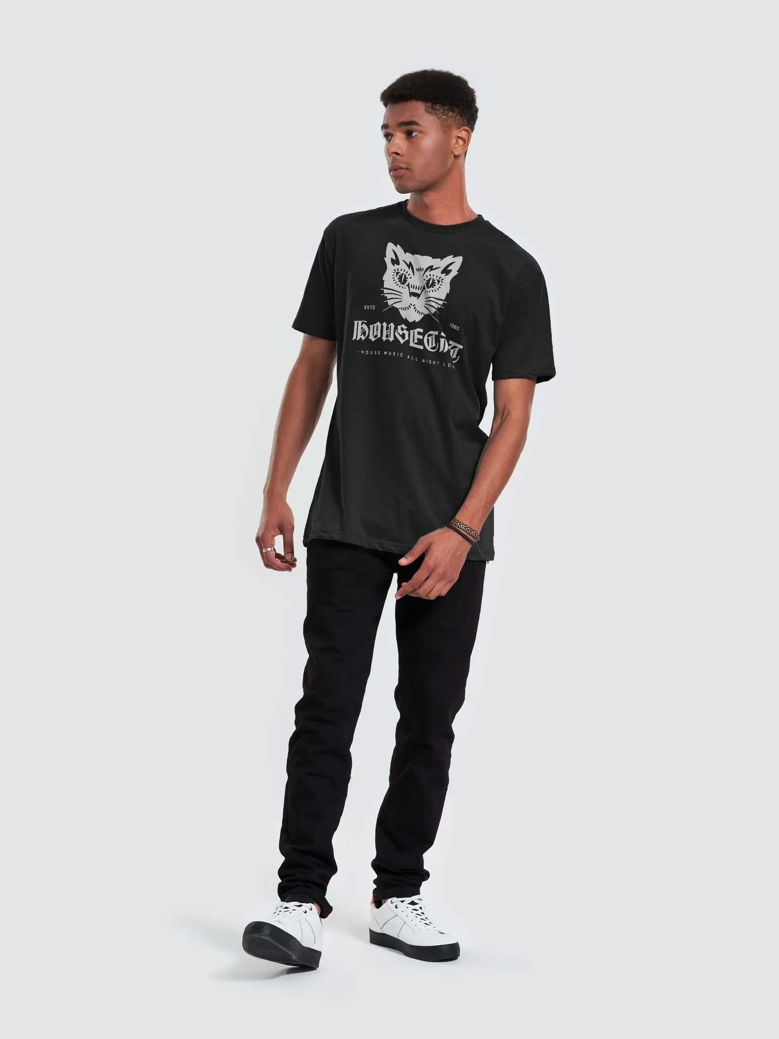 HOUSECAT V2 BELLA+CANVAS SUPERSOFT T-SHIRT (WHITE w/ Back Print) product image (19)
