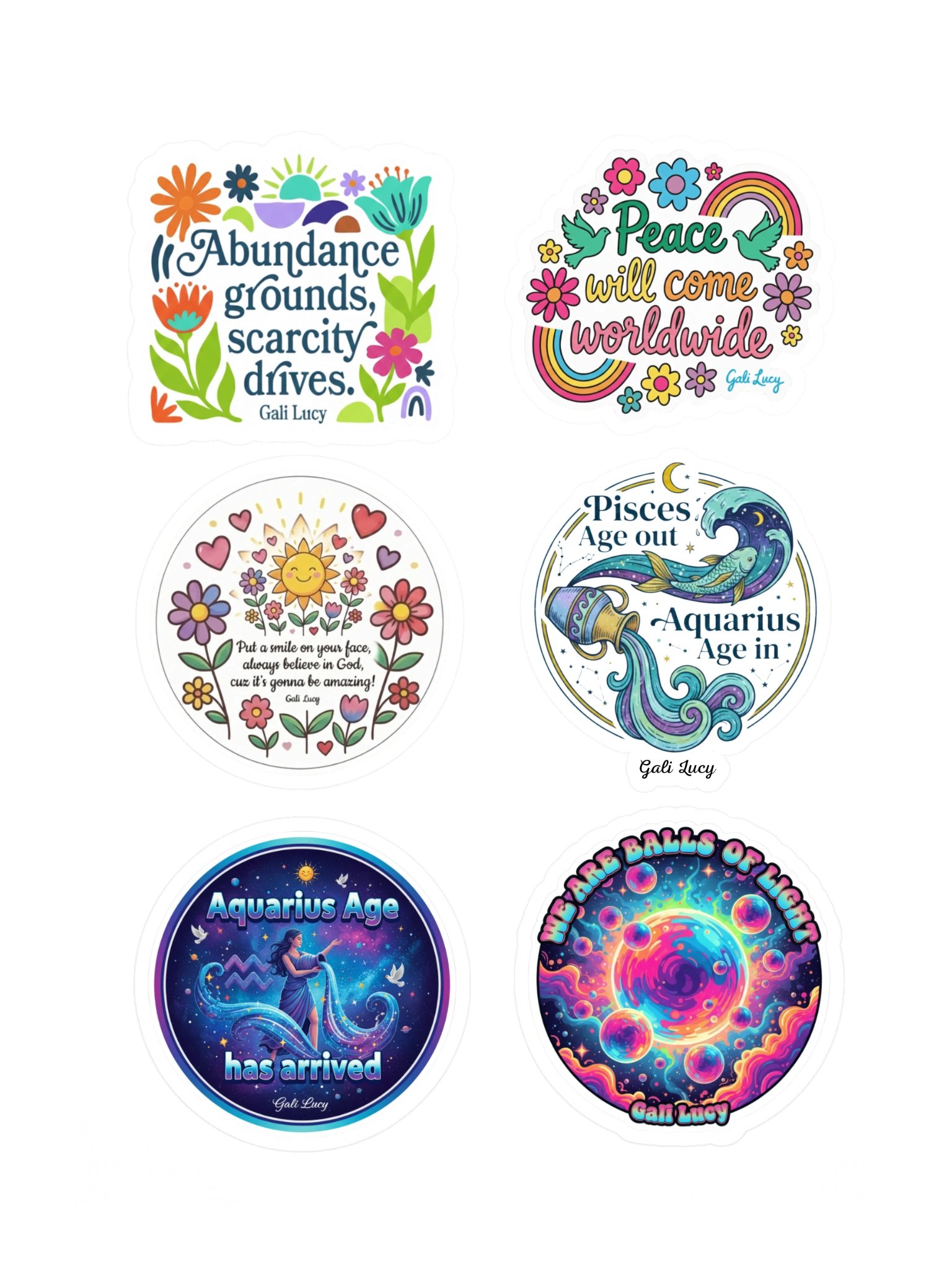 Set of 6 Stickers - Style 12 product image (1)