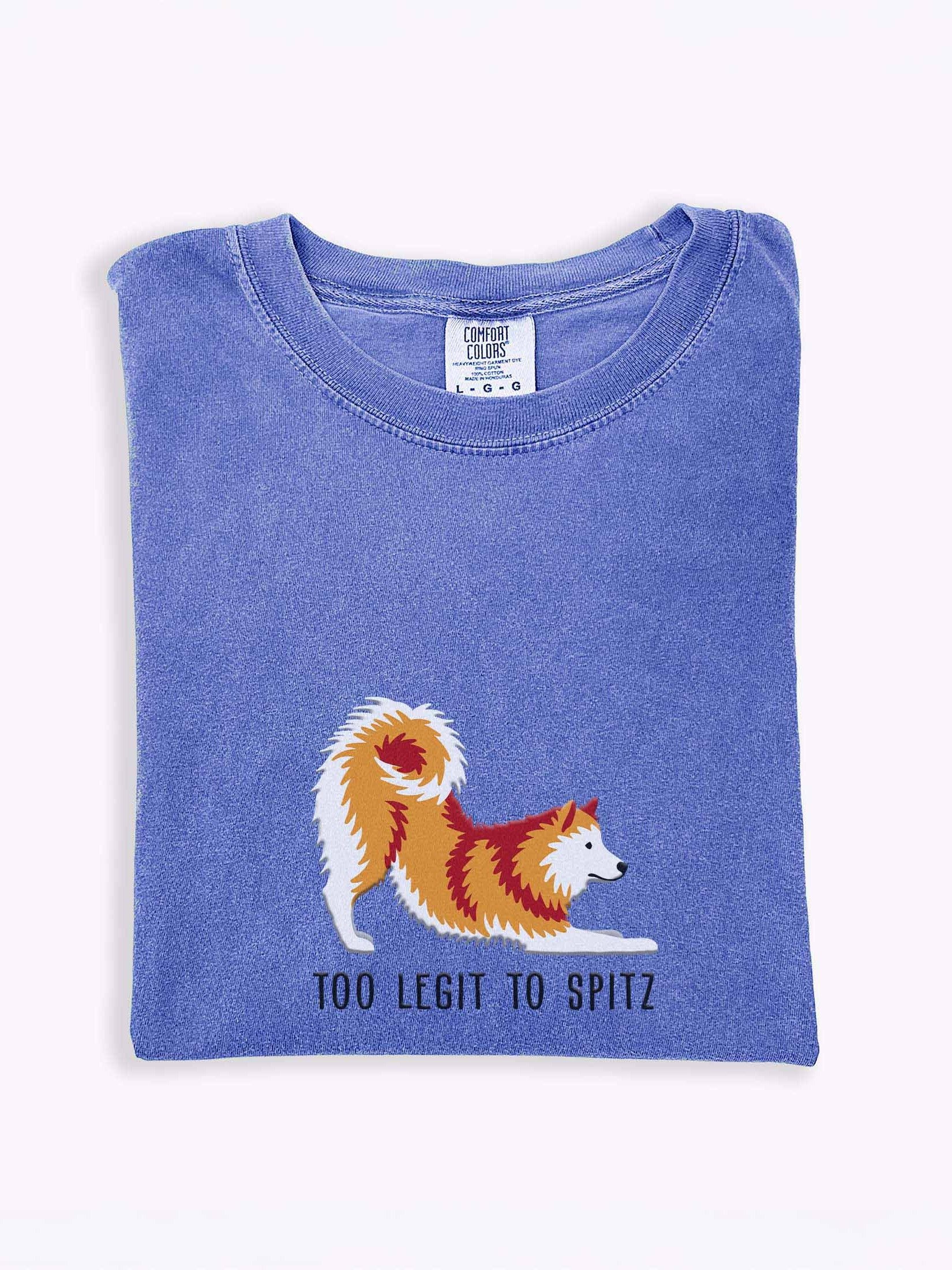 Too Legit to Spitz T-Shirt(Embroidered) of a Finnish Spitz(Gold) product image (1)