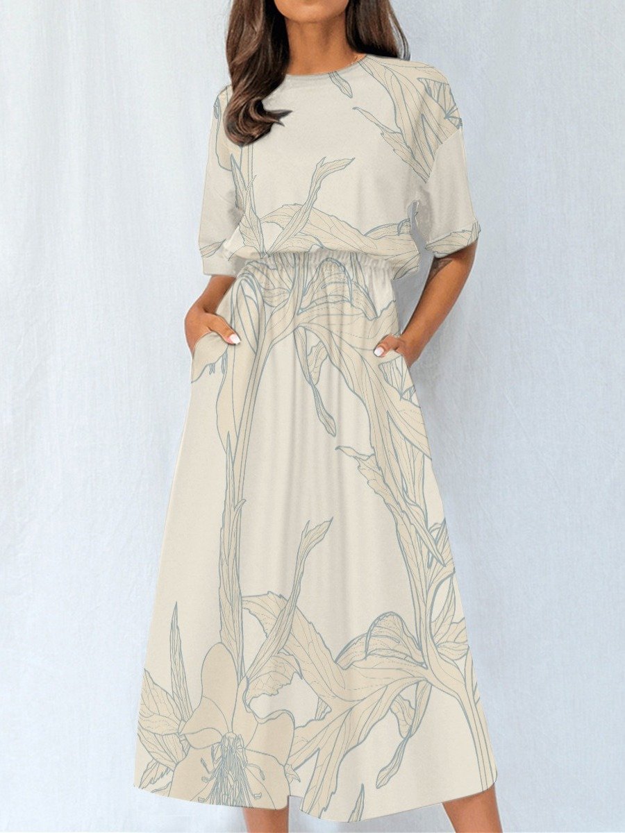 Elegant Flora Print Maxi Dress product image (3)