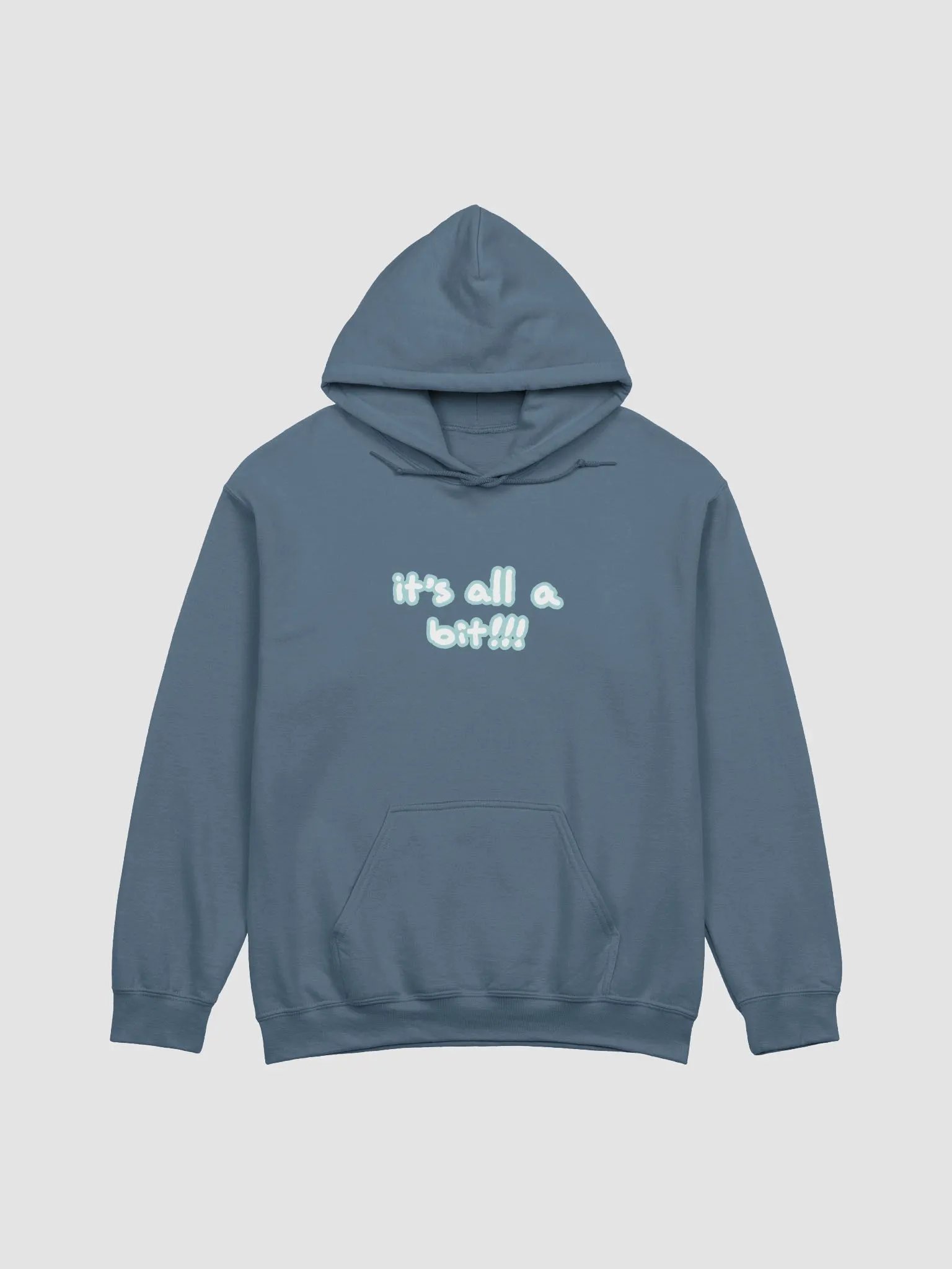 “It’s all a bit!!!” (lined design, #A8D7D8) classic hoodie product image (2)