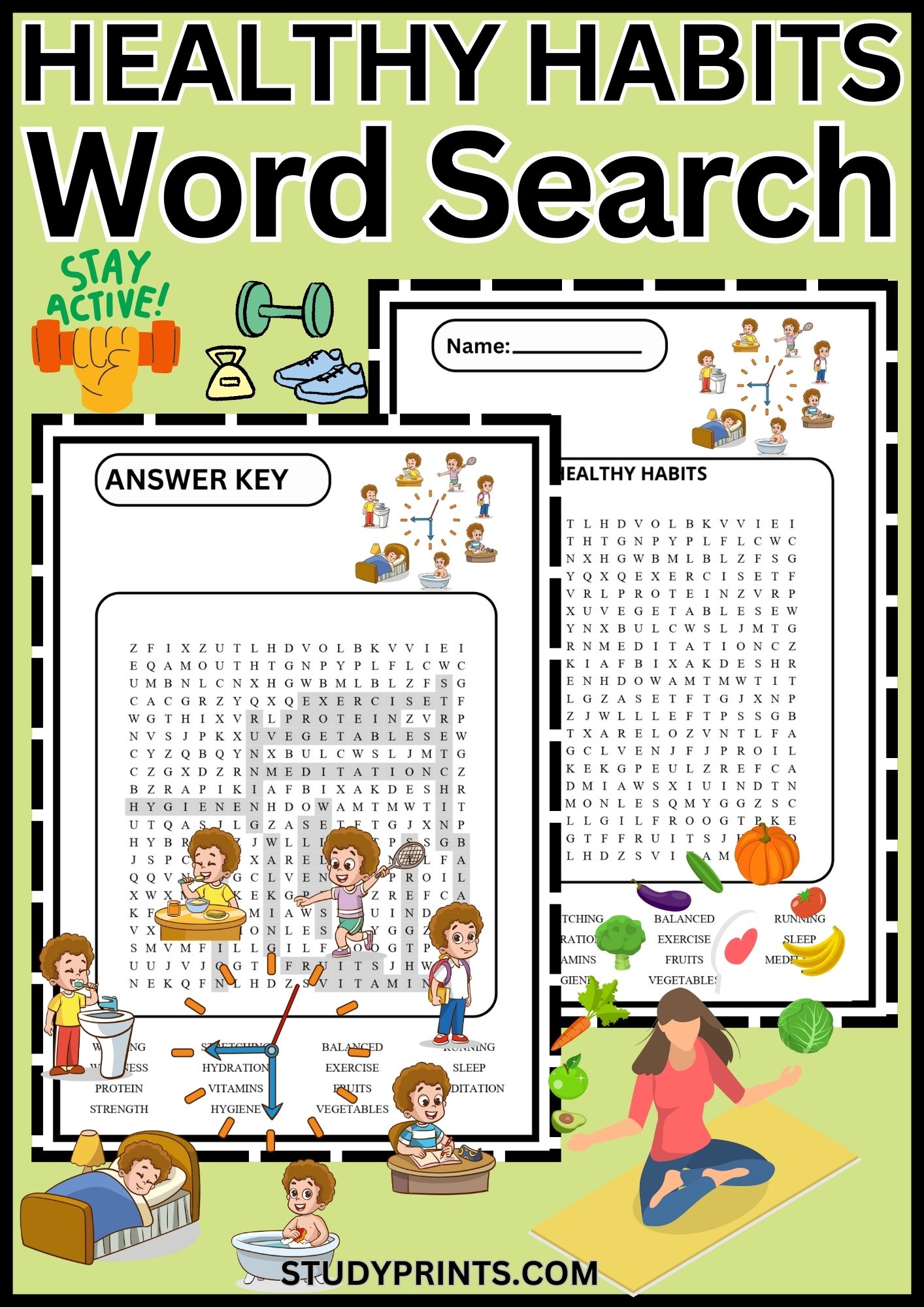 Healthy Habits Word Search | Fun Health & Wellness Activity product image (1)