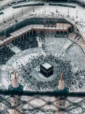 kaaba view from above royal clock tower #kaaba #allah #islam 