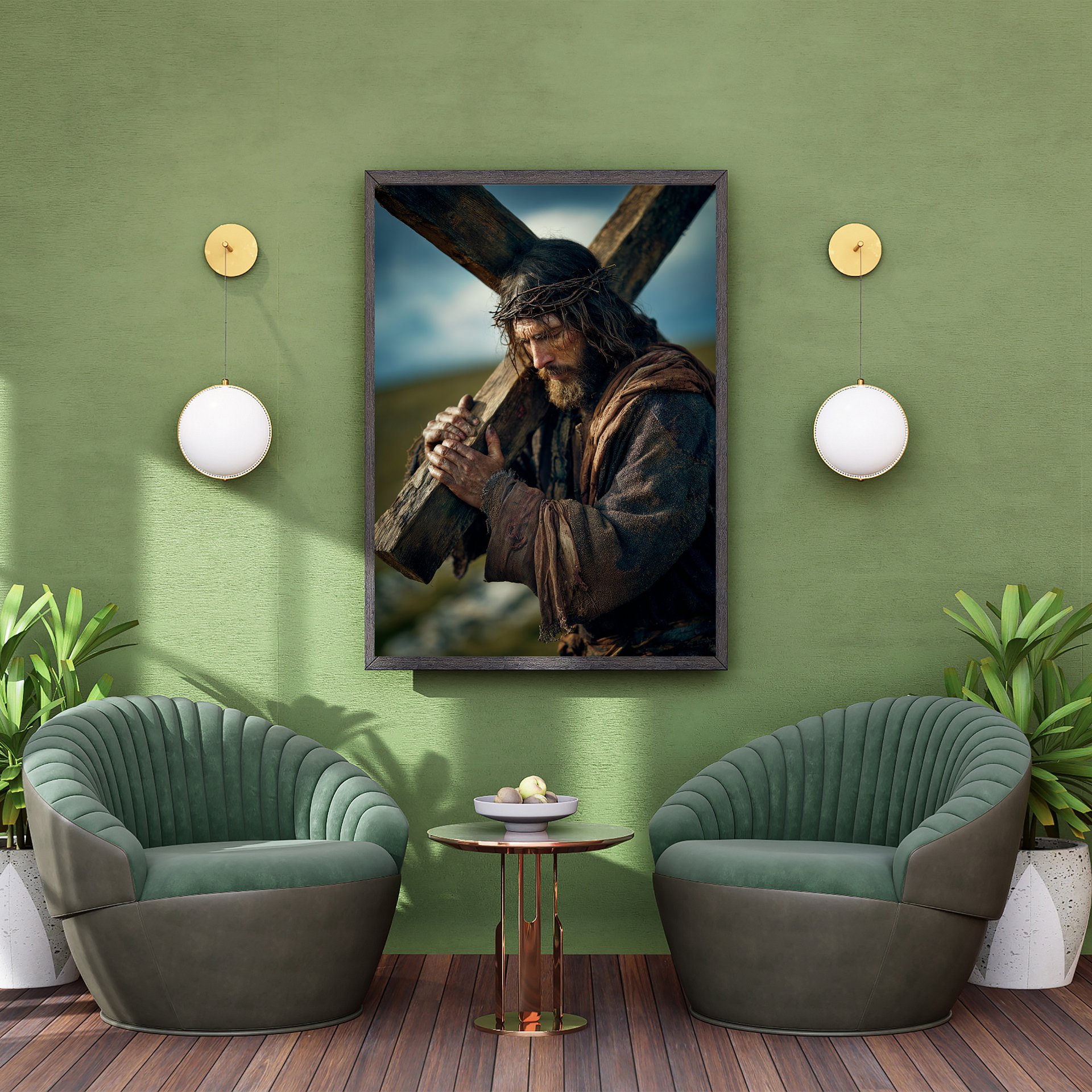Jesus Carrying the Cross Wall Art | Christian Printable | Crucifixion Decor product image (2)
