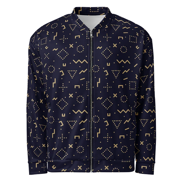 Stylish Geometric Fusion Bomber Jacket for Modern Fashion product image (1)