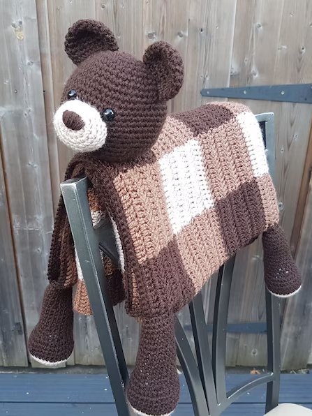 Woodland Bear Crochet Baby Blanket Pattern - Amigurumi Toy PDF Pattern - Crafting Happiness product image (1)