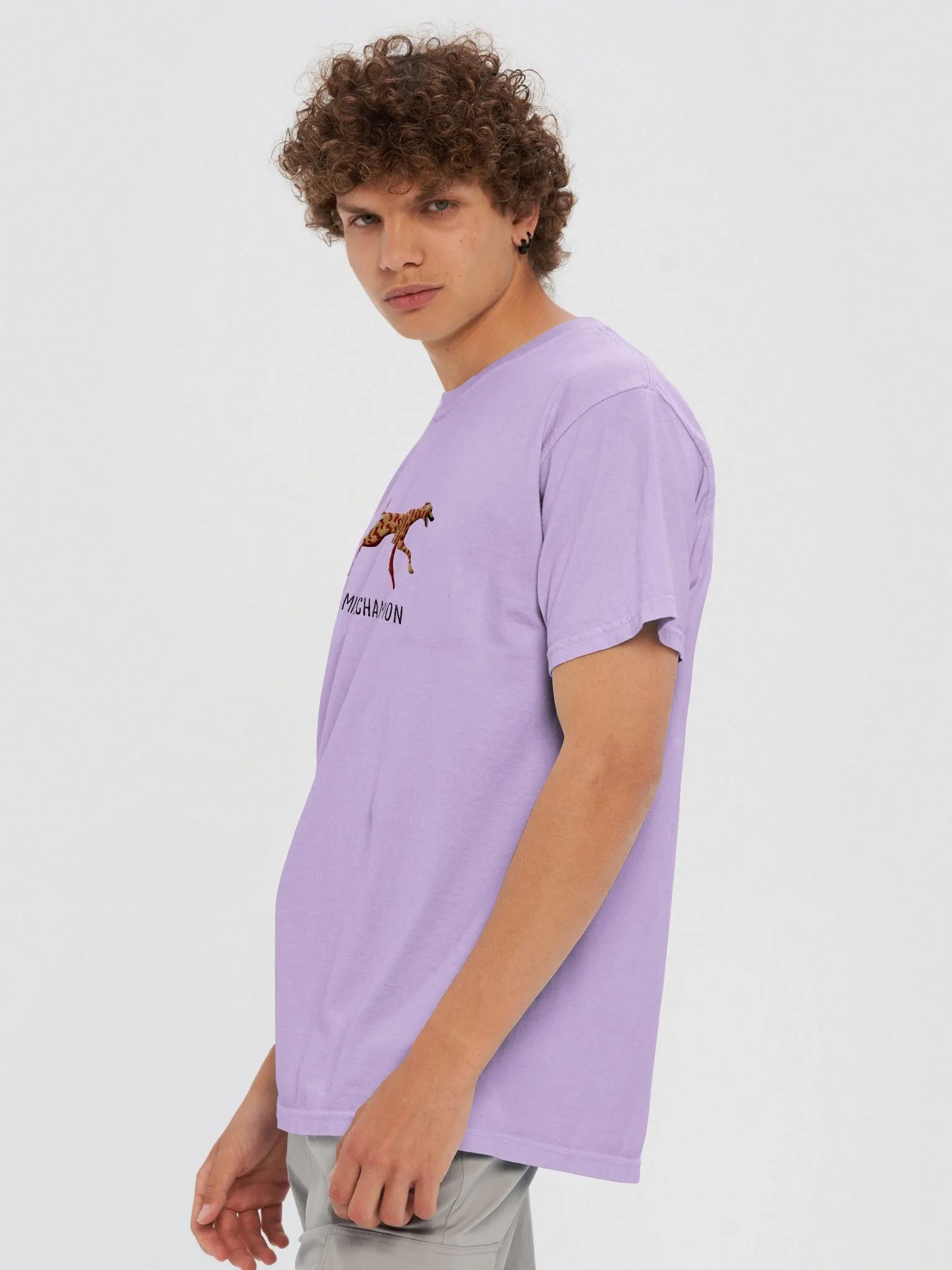 Zoomies Champion T-Shirt(Embroidered) of a Greyhound(Brindle) product image (9)