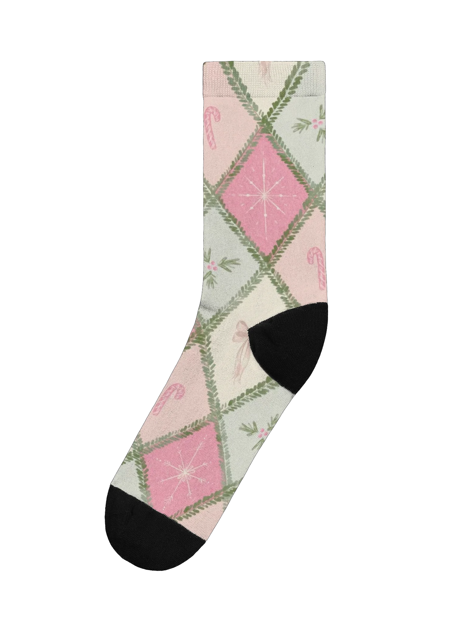 Candy Cane Diamond Crew Socks product image (1)