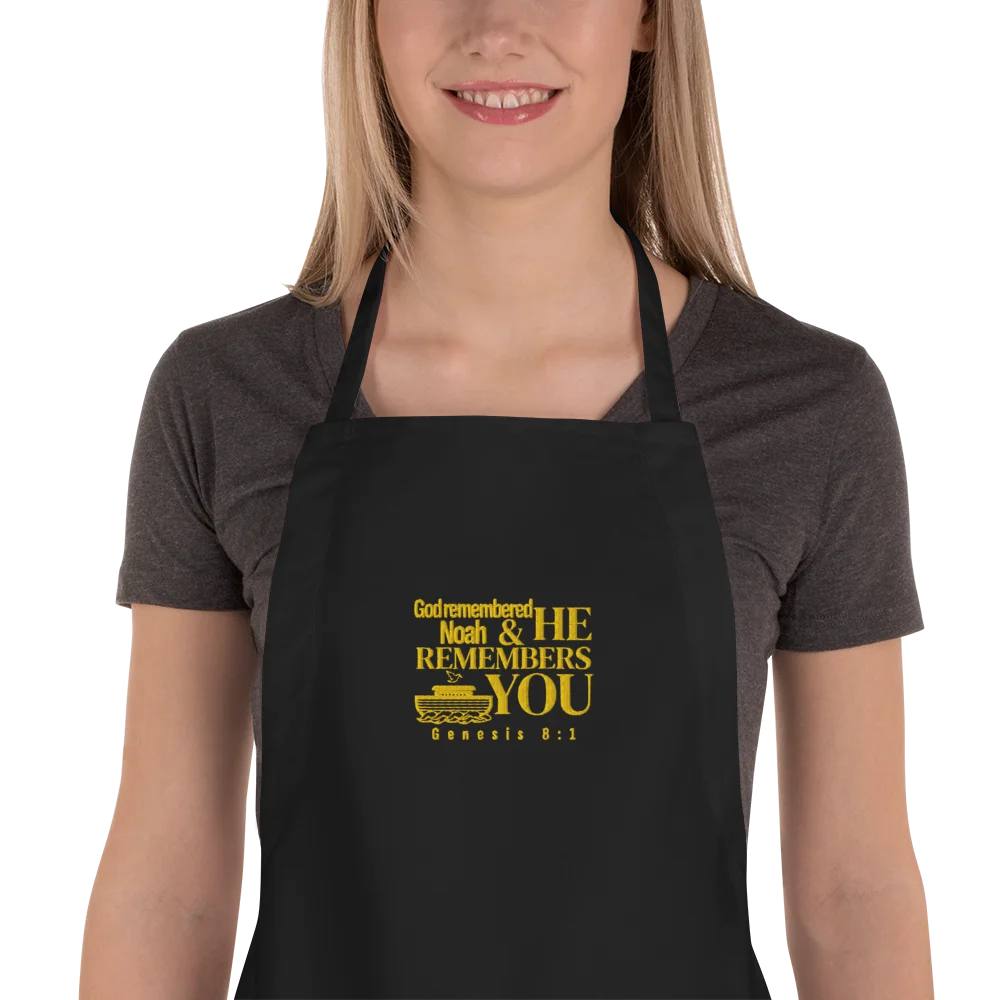 But God Remembers You Embroidered Cooking Apron product image (1)