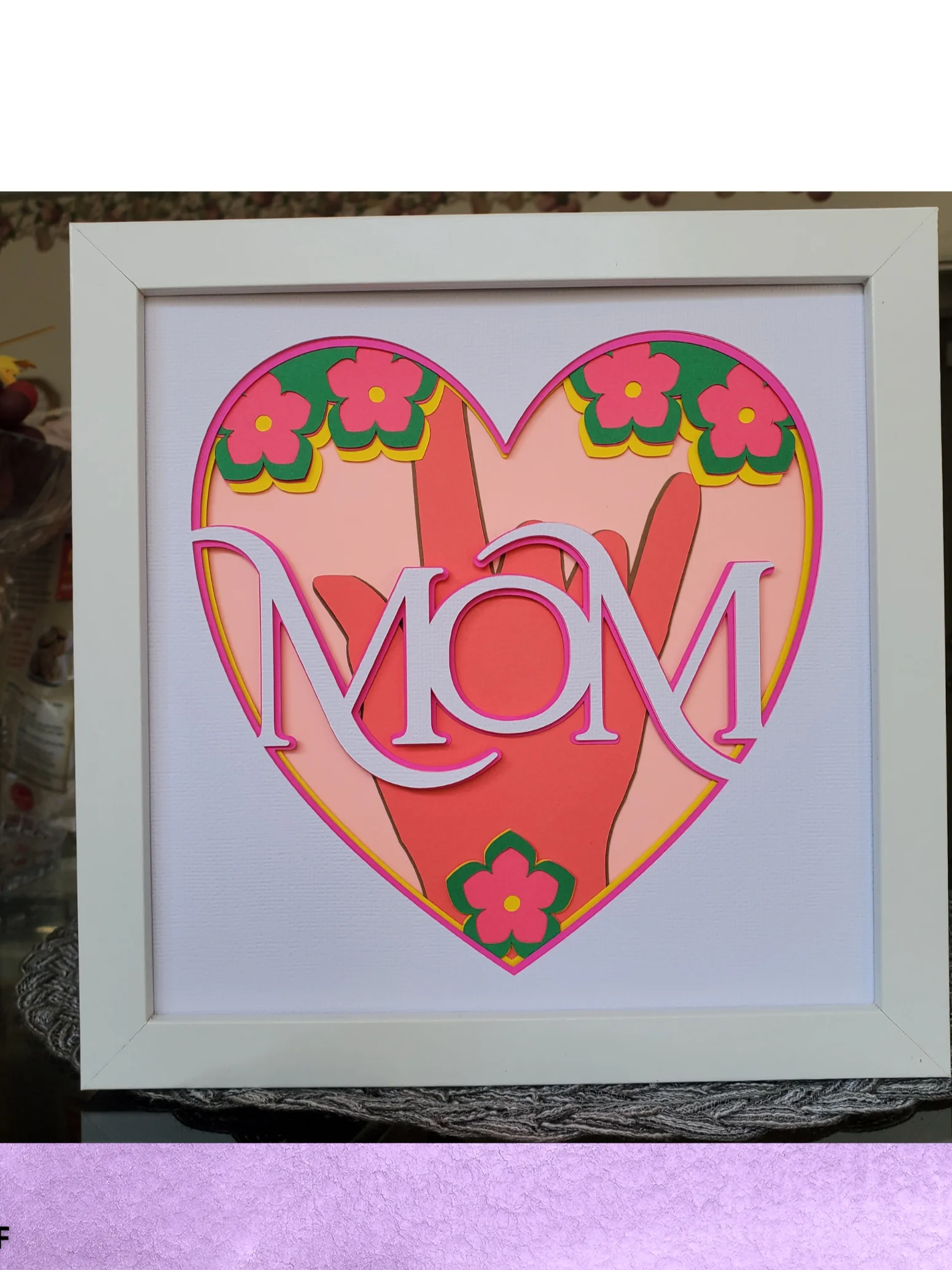 3D I Love You Mom SVG in ASL Layered Shadow Box Design product image (5)