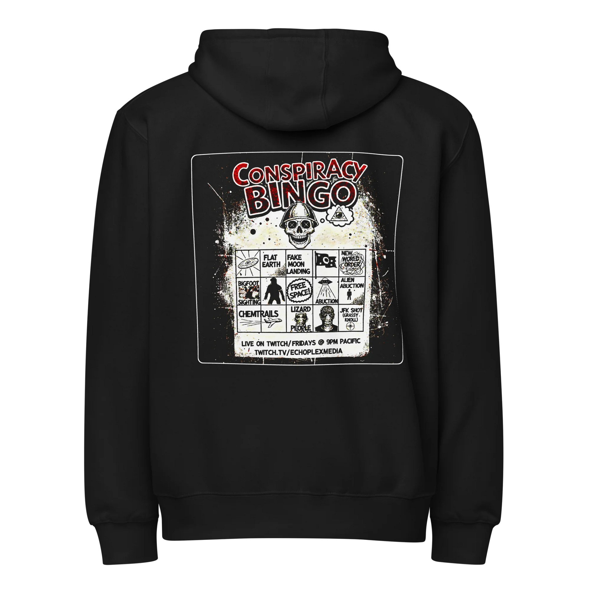 Conspiracy Bingo 2026 Zipper Hoodie - Dark Colors product image (1)