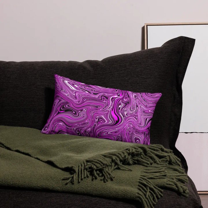 Premium Pillow Case - Purple and White Fluid Swirls product image (2)