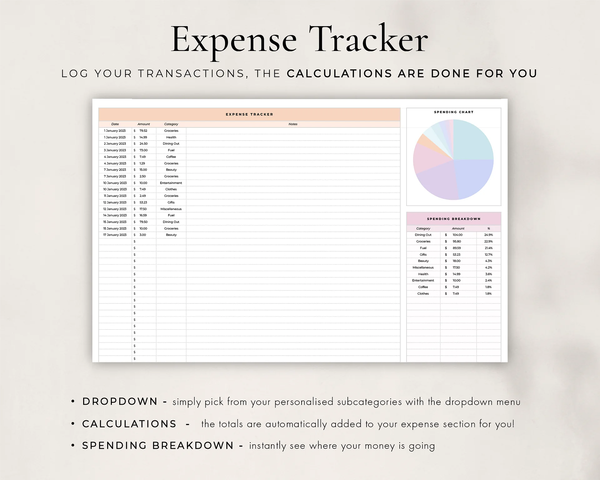 Simple Budget Planner Spreadsheet for Google Sheets product image (4)