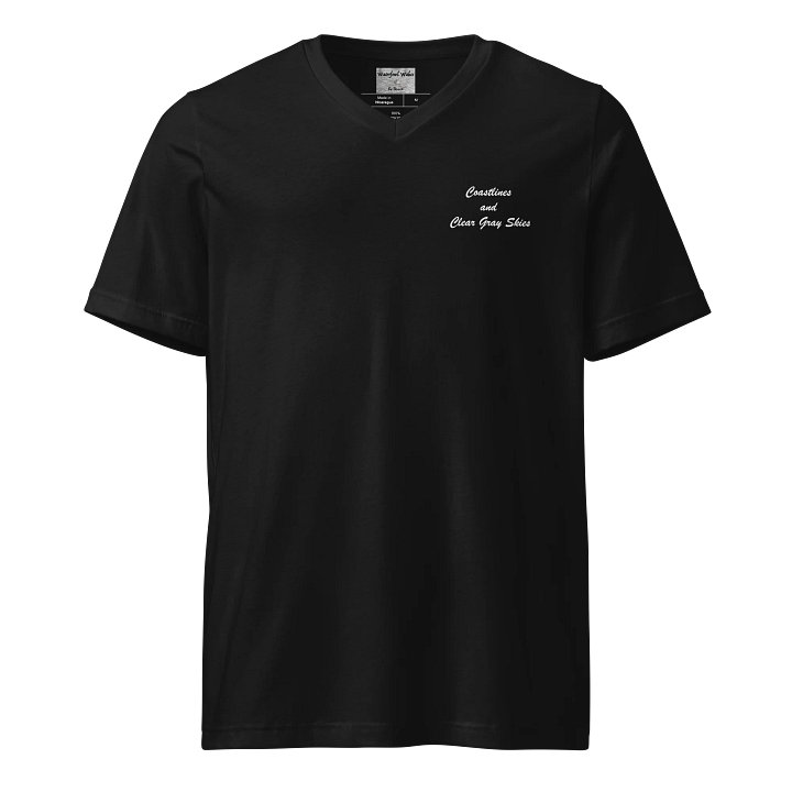 Men's V-neck Coastlines and Clear Gray Skies T-shirt Black product image (1)