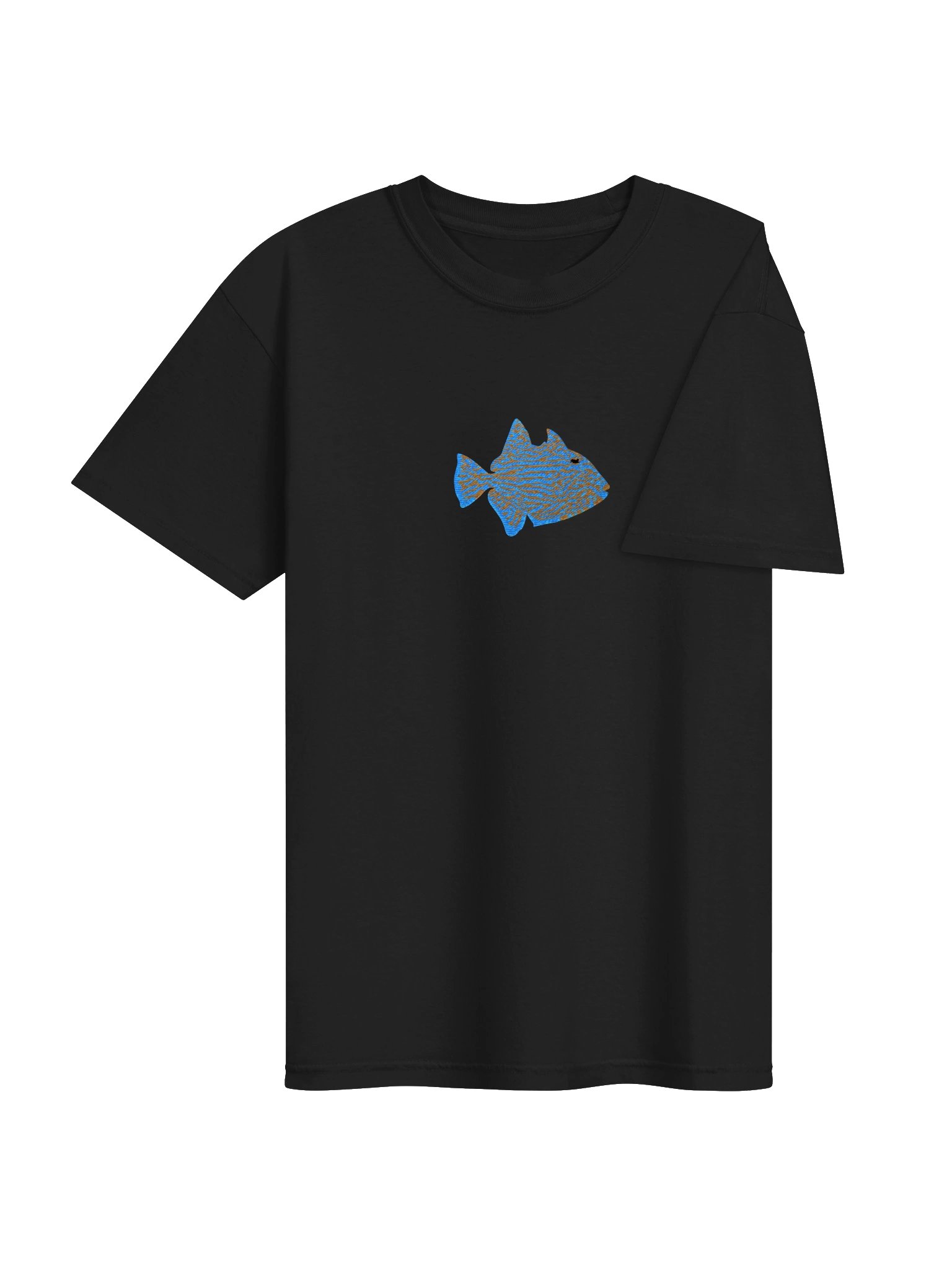 Blue-Lined Triggerfish Embroidered Premium T-Shirt | Saltwater Reef Aquarium Fish & Marine Life Apparel product image (4)