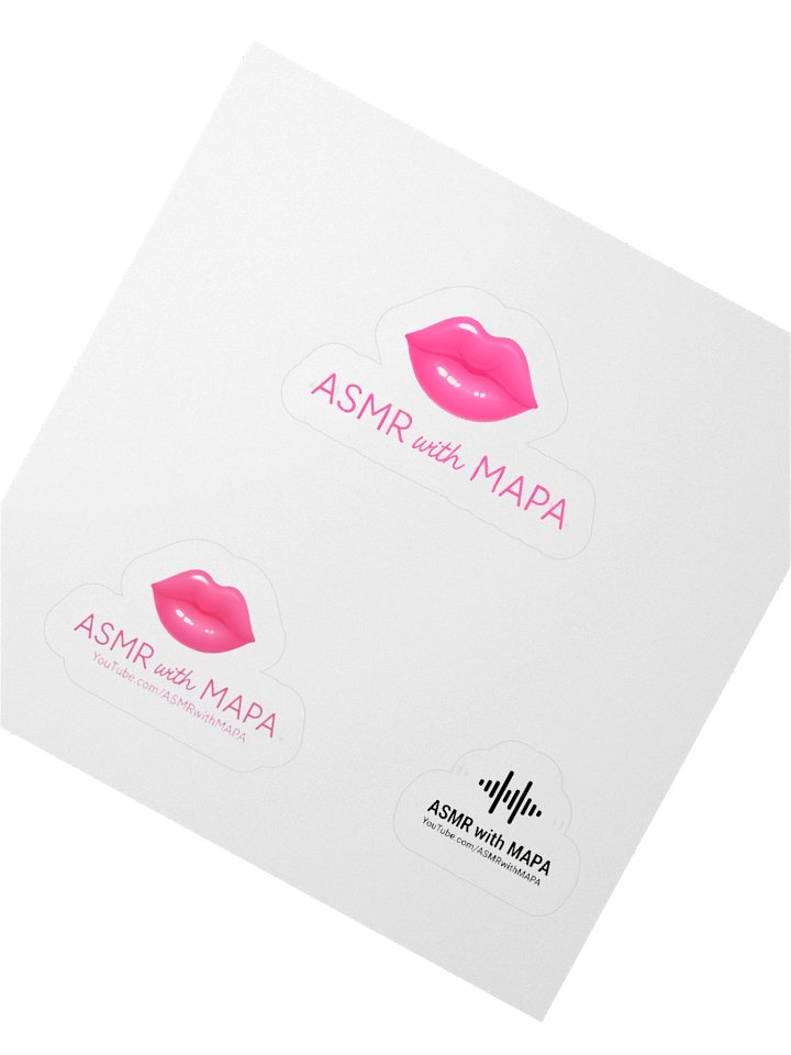 ASMR with MAPA Kiss-Cut Sticker Sheet – Lips & Soundwave Designs with YouTube URL product image (6)